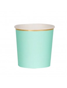 Copos Verde Água Risca Dourada